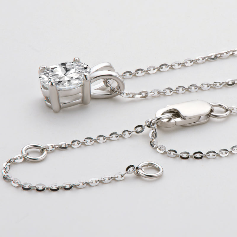 Oceane Oval Solitaire Pendant view 7