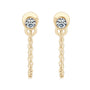 Louise Bezel Chain Studs in gold plated view 3