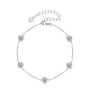 Sandrine bezel station moissanite bracelet in sterling silver