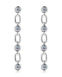 Pascale bezel link moissanite drop earrings in sterling silver