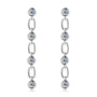 Pascale bezel link moissanite drop earrings in sterling silver
