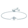 Ninon solitaire moissanite slider bracelet in sterling silver