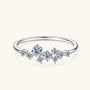 Clemence cluster moissanite ring in sterling silver, view 4
