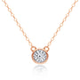 Clotilde Bezel Solitaire Necklace in rose gold plated view 3