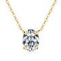 Berenice Oval Solitaire Necklace in gold plated view 2