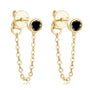 Louise Bezel Chain Studs in gold plated view 4