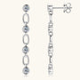 Pascale Bezel Link Drop Earrings in sterling silver, view 3