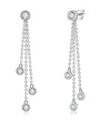 Ambre bezel moissanite tassel drop earrings in sterling silver
