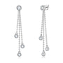 Ambre bezel moissanite tassel drop earrings in sterling silver
