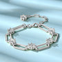 Florence Paperclip Station Bracelet in sterling silver, view 6