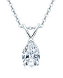 Melisande pear moissanite solitaire pendant in sterling silver