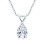 Melisande pear moissanite solitaire pendant in sterling silver