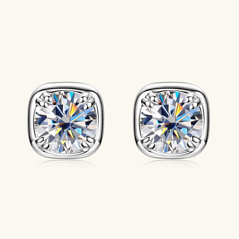 Maelle Cushion Bezel Studs view 2