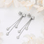 Ambre Bezel Tassel Drop Earrings view 4