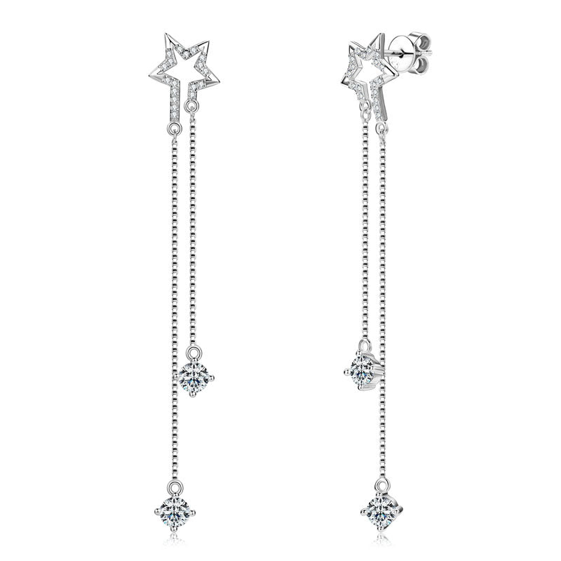 Rosine Star Chain Drop Earrings view 2