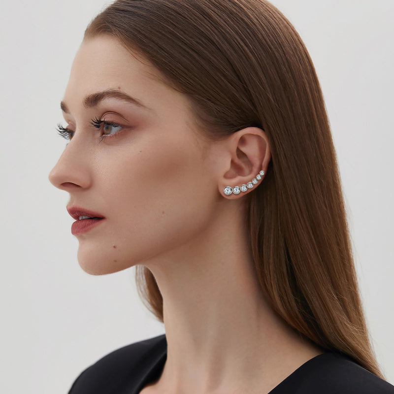 Yolande Graduated Bezel Climbers in sterling silver, view 9