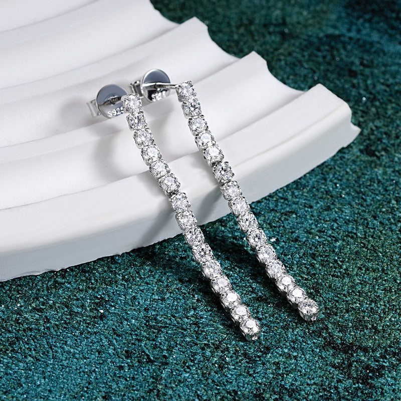 Simone Tennis Drop Earrings in sterling silver, view 7