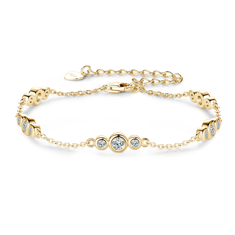 Armelle Bezel Trio Bracelet in gold plated view 6