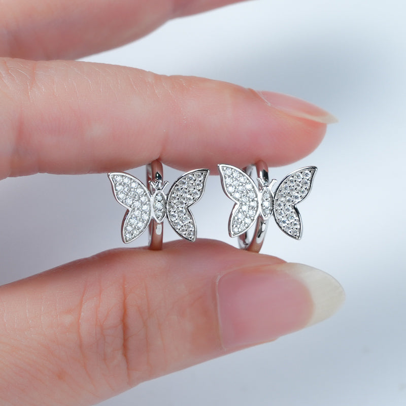 Noelle Butterfly Pave Huggies view 6
