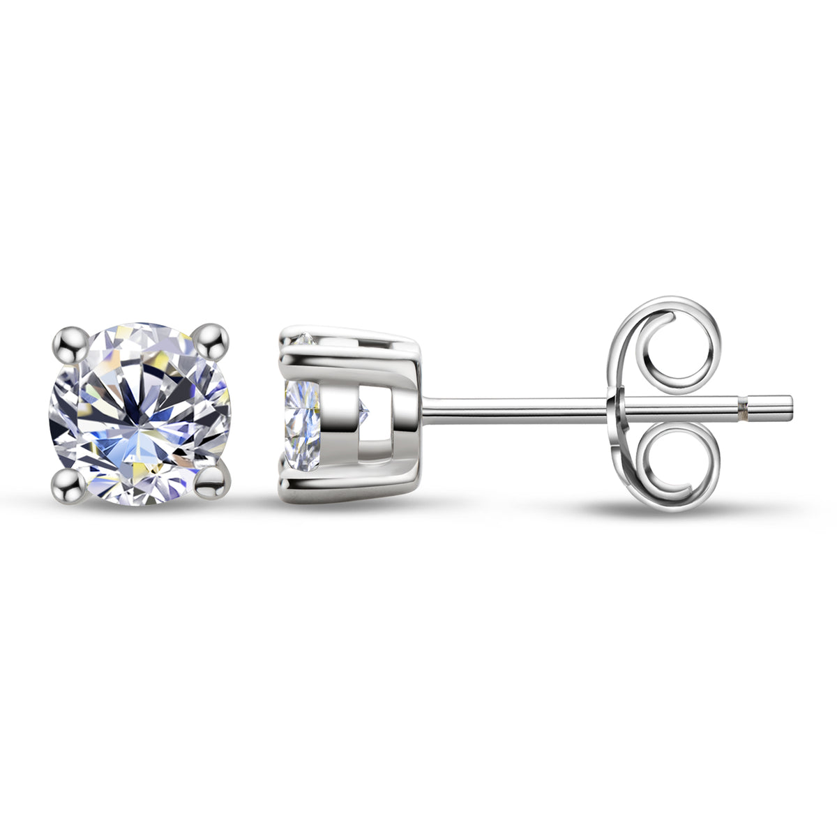 Julienne Four Prong Studs in sterling silver