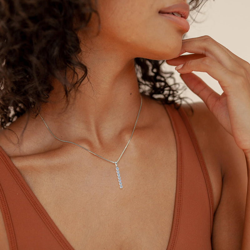 Blanche Seven Stone Drop Necklace view 8