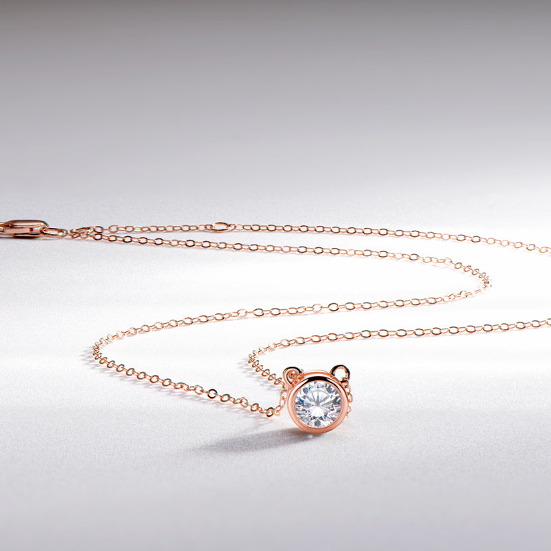 Clotilde Bezel Solitaire Necklace view 4