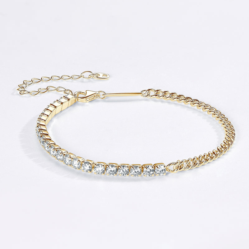 Odile Half Tennis Bracelet in gold plated view 7