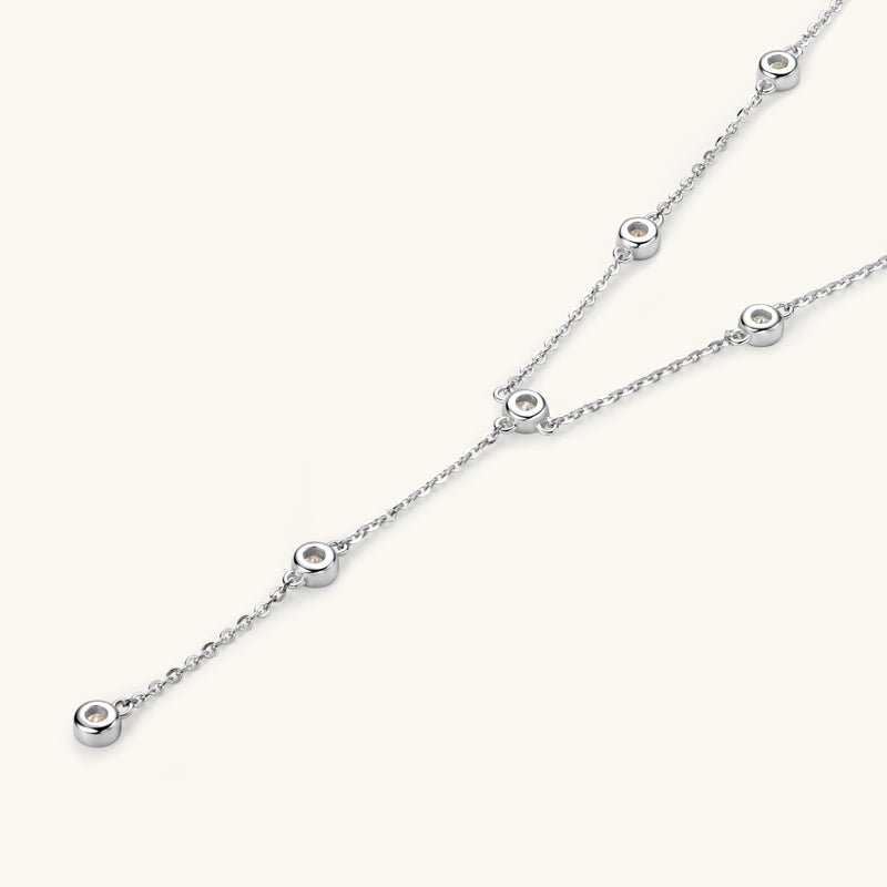 Lumiere Bezel Y Necklace in sterling silver