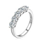Pauline five stone moissanite band in sterling silver