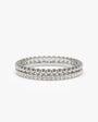 Lorraine beaded pave moissanite band in sterling silver