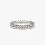 Lorraine beaded pave moissanite band in sterling silver