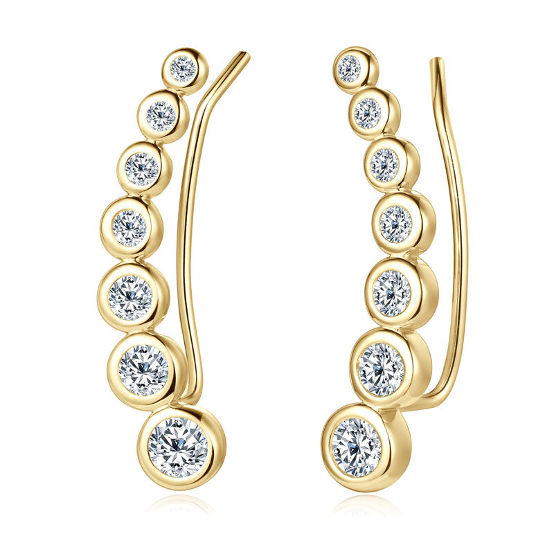 Yolande Graduated Bezel Climbers in gold plate, view 4