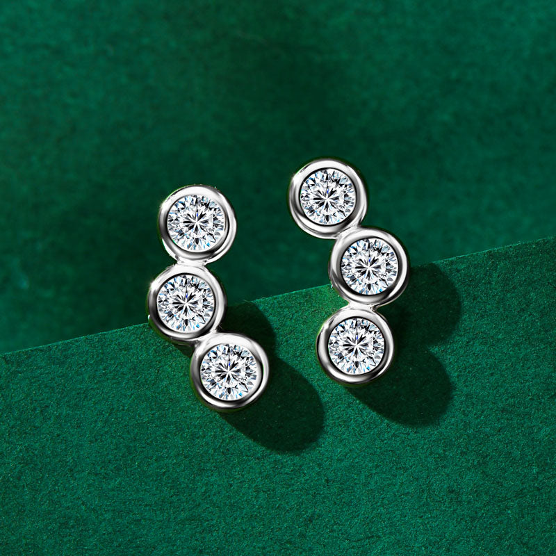 Leontine Bezel Trio Climber Studs view 3