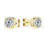 Maelle Cushion Bezel Studs in gold plated view 8