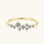 Clemence cluster moissanite ring in gold plate, view 6