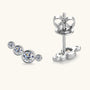 Isaure Four Stone Bezel Climber Studs in sterling silver, view 5