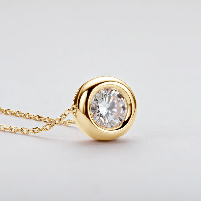 Cosette Bezel Slider Pendant in gold plated view 6