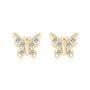 Nadine Pave Butterfly Studs in gold plated view 3
