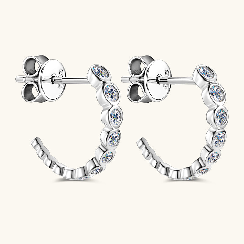 Genevieve Bezel Half Hoops view 2