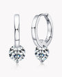 Margot solitaire moissanite drop huggies in sterling silver
