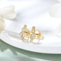 Isaure Four Stone Bezel Climber Studs in gold plate, view 8