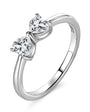 Adele heart bow moissanite ring in sterling silver