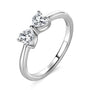 Adele heart bow moissanite ring in sterling silver