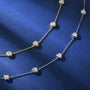 Sandrine Bezel Station Bracelet in sterling silver and gold plate, view 4