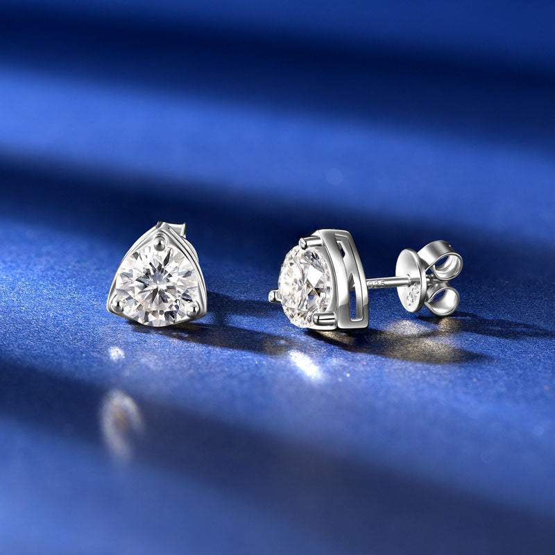 Therese Trillion Frame Studs in sterling silver, view 7