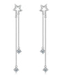 Rosine star moissanite chain drop earrings in sterling silver