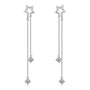 Rosine star moissanite chain drop earrings in sterling silver