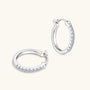 Laetitia Pave Hoops in sterling silver, view 6