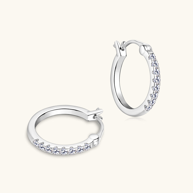 Laetitia Pave Hoops in sterling silver, view 6