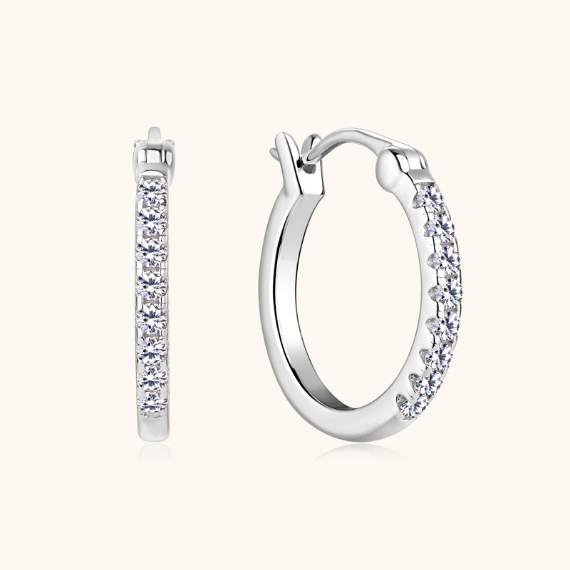 Laetitia Pave Hoops in sterling silver, view 2